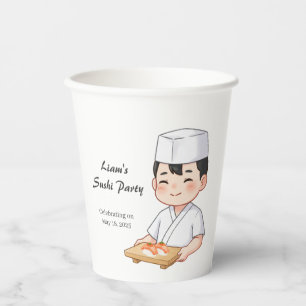 Sushi Birthday Party Invitation with Cute Anime  紙コップ