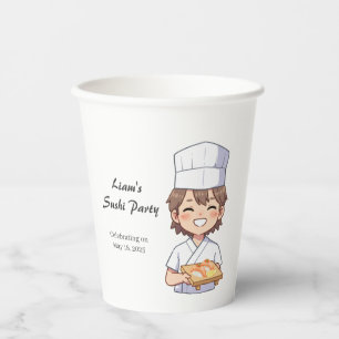 Sushi Birthday Party Invitation with Cute Anime  紙コップ