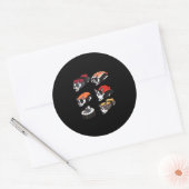 Sushi Boston Terrier Premium Tシャツ ラウンドシール (封筒)
