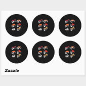 Sushi Boston Terrier Premium Tシャツ ラウンドシール (シート)