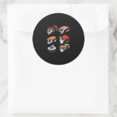 Sushi Boston Terrier Premium Tシャツ ラウンドシール (バッグ)