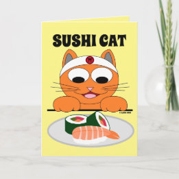 SUSHI CAT 誕生日カード 楽しい カード