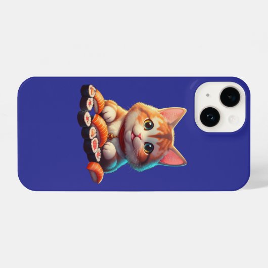 Sushi Cat iPhone 14ケース iPhoneケース (裏面横)