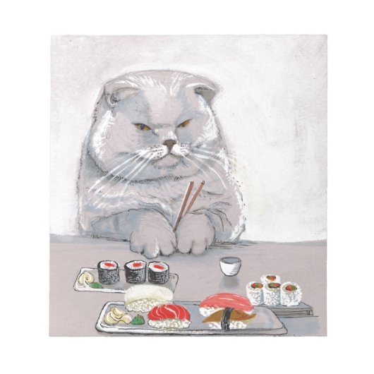 Sushi Cat Mr. Grumps ©CSiravo ノートパッド (正面)