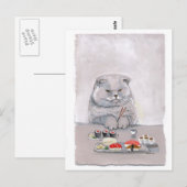 Sushi Cat Mr. Grumps ©CSiravo ポストカード (正面/裏面)