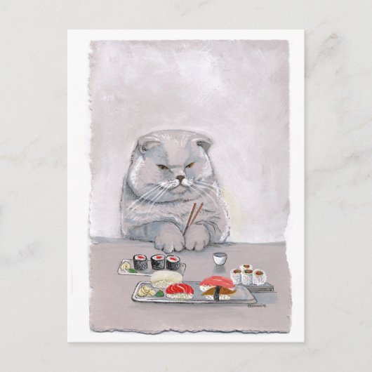 Sushi Cat Mr. Grumps ©CSiravo ポストカード (正面)