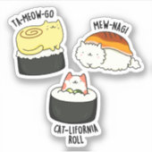 Sushi Cats Funny Sushi Pun シール (正面)