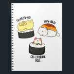 Sushi Cats Funny Sushi Pun ノートブック<br><div class="desc">すし猫おもしろいすしプリンには、子猫のタミオ語、ミナギ語、猫リフォルニアという3種類の素晴らしい寿司が転がある。すしおもしろいや猫や駄洒落を愛する家族や友人へのパンプギフト。</div>