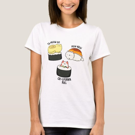 Sushi Cats Funny Sushi Pun Tシャツ (正面)