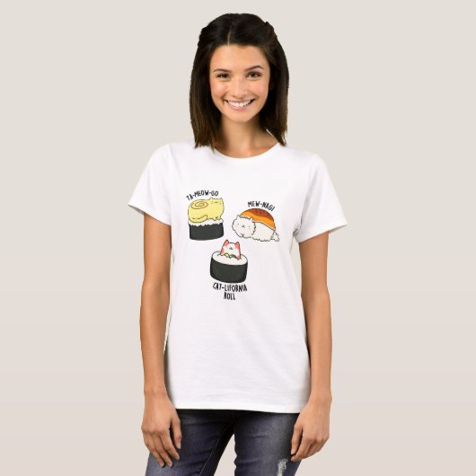 Sushi Cats Funny Sushi Pun Tシャツ (正面フル)