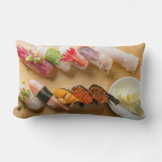 Sushi Circle Cushion – Fresh & Cozy Decor ランバークッション (正面)