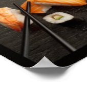 Sushi collection on black background ポスター (角)
