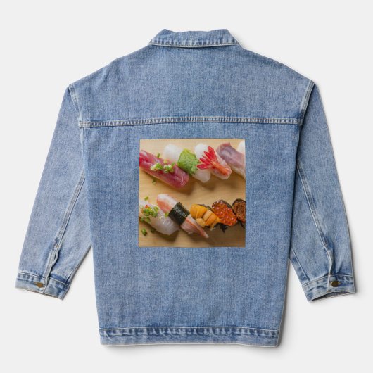 Sushi Curve – Artistic Nigiri Denim Jacket デニムジャケット (裏面)