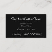 Sushi  dinner 名刺 (裏面)