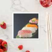Sushi Elegance on Black – SUSHIMI Collection スタンダードカクテルナプキン (インサイチュ)