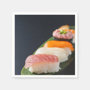 Sushi Elegance on Black – SUSHIMI Collection スタンダードカクテルナプキン