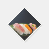 Sushi Elegance on Black – SUSHIMI Collection スタンダードカクテルナプキン (角)