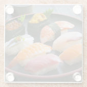 Sushi Enbu - Tastes spread across a Japanese black ガラスコースター (裏面)