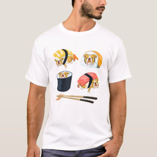 Sushi Englishブルドッグおもしろい Tシャツ