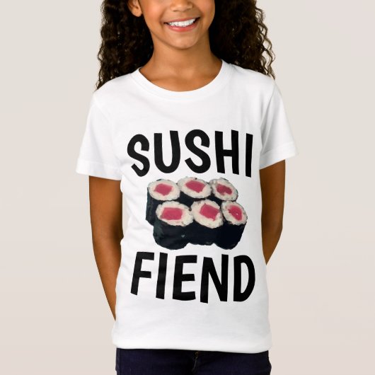 SUSHI FIEND おもしろい SUSHI LOVER Tシャツ (正面)