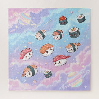 Sushi Flying in Pastel Galaxy Sky ジグソーパズル
