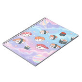 Sushi Flying in Pastel Galaxy Sky ノートブック (左側)