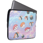 Sushi Flying in Pastel Galaxy Sky ラップトップスリーブ (正面右)