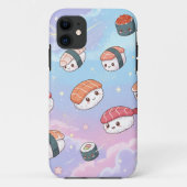 Sushi Flying in Pastel Galaxy Sky Case-Mate iPhoneケース (裏面)