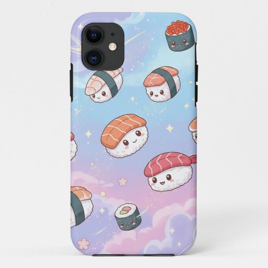Sushi Flying in Pastel Galaxy Sky Case-Mate iPhoneケース (裏面)