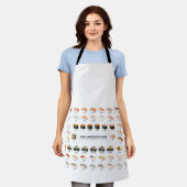 Sushi Guide Apron – Japanese Food Chart エプロン (着用した状態)