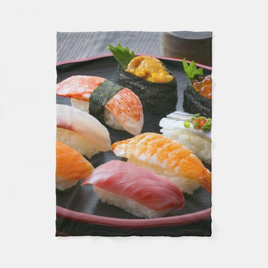 Sushi Harmony – Artisan Nigiri Fleece Blanket フリースブランケット (正面)