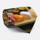 Sushi Harmony – Classic Wooden Board Tie ネクタイ (ロール)