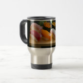 Sushi Harmony – Japanese Nigiri Set Travel Mug トラベルマグ (正面左)