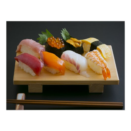 Sushi Harmony - Traditional Nigiri Sushi Art Print ポスター (正面)