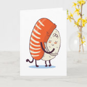 Sushi Hug Cute Kawaii Japanese カード (黄色い花)
