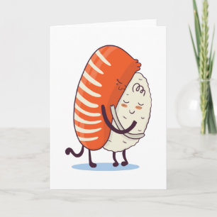 Sushi Hug Cute Kawaii Japanese カード