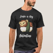 Sushi is My Valentine Monkey Valentine's Day Tシャツ (正面)