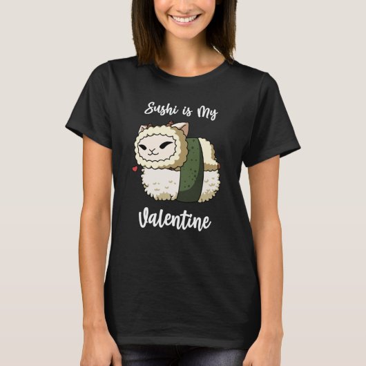 Sushi is My Valentine Sheep Valentine's Day Tシャツ (正面)