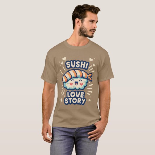 Sushi Love Story retro Tシャツ (正面フル)