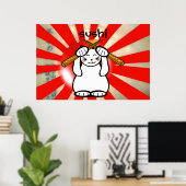 Sushi Maneki Neko ポスター (ホームオフィス)