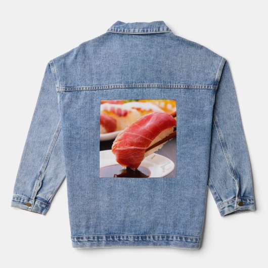 Sushi Moment – Where Flavor Begins on Denim デニムジャケット (裏面)