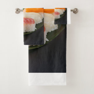 Sushi on a Leaf - Japanese Nigiri Towel バスタオルセット