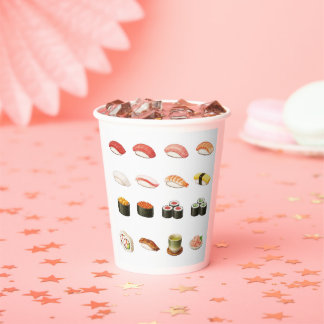 Sushi Paper Cups – Japanese Kanji Design 紙コップ