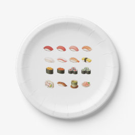Sushi Paper Plates – Japanese Food Party Design ペーパープレート