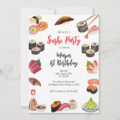 Sushi Party Birthday Invitation 招待状 (正面)