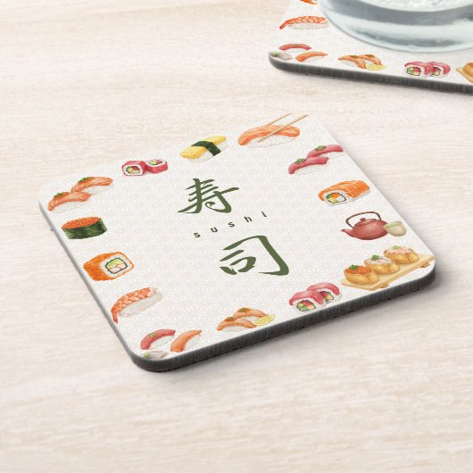 Sushi Party Invitation　寿司 コースター (左側)