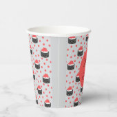 Sushi pattern and funny quote Paper cup 紙コップ (右)