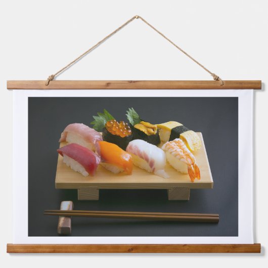 Sushi Platter Harmony Tapestry – Taste of Japan 吊り下げ型タペストリー (正面)