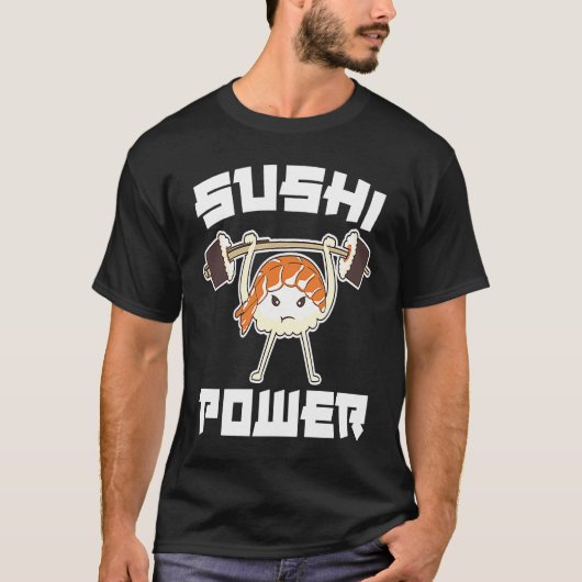 Sushi Power  Gym Vegetarian Workout Muscle Powerli Tシャツ (正面)