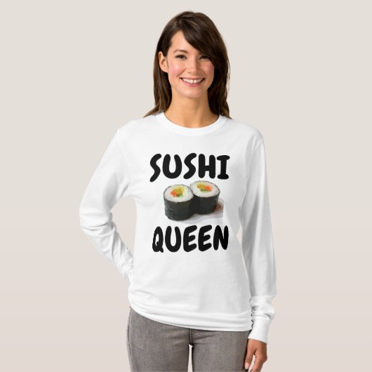 SUSHI QUEEN SUSHI LOVER Tシャツ (正面フル)